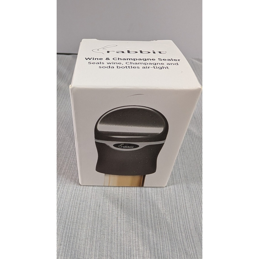Rabbit Wine & Champagne Sealer K46342119 Black Preserves Carbonation Air-Tight